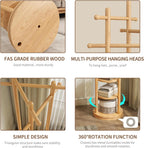 Coat Stand Woodem Rack with 3 Storage Shelves