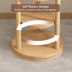 Coat Stand Woodem Rack with 3 Storage Shelves