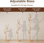 Coat Stand Woodem Rack with 3 Storage Shelves