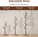 Coat Stand Woodem Rack with 3 Storage Shelves