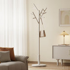 Coat Stand Wooden Rack Freestanding with 12 Hooks