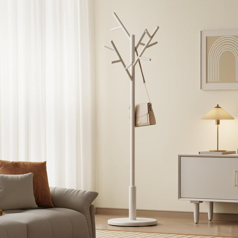 Coat Stand Wooden Rack Freestanding with 12 Hooks