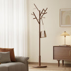 Coat Stand Wooden Rack Freestanding with 12 Hooks