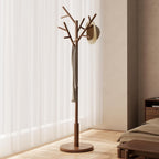 Coat Stand Wooden Rack Freestanding with 12 Hooks