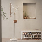 Coat Stand Wooden Rack Freestanding with 12 Hooks