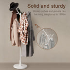 Coat Stand Wooden Rack Freestanding with 12 Hooks