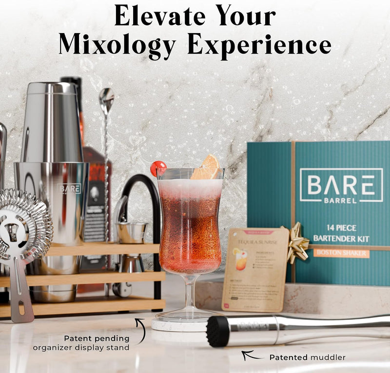 Cocktail Making Kit 14-Piece Bartender Shaker Set Maker