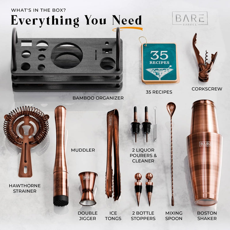 Cocktail Making Kit 14-Piece Bartender Shaker Set Maker