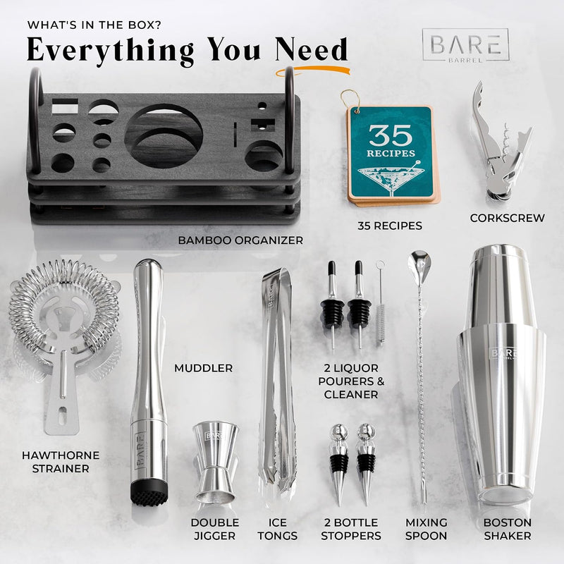 Cocktail Making Kit 14-Piece Bartender Shaker Set Maker