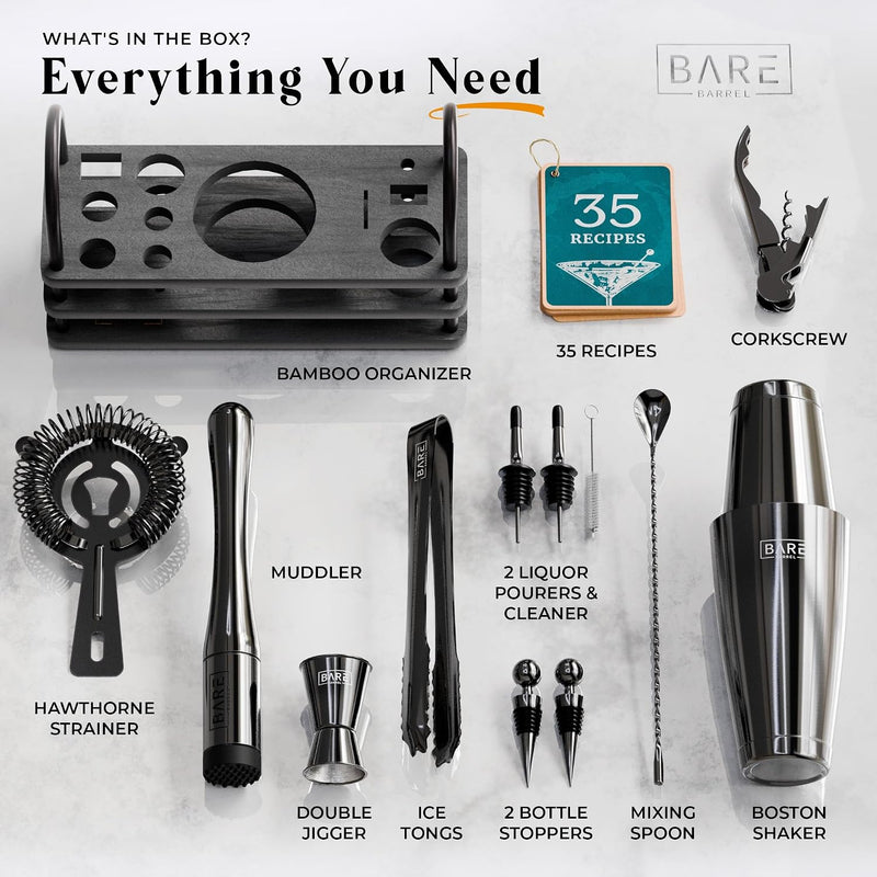 Cocktail Making Kit 14-Piece Bartender Shaker Set Maker