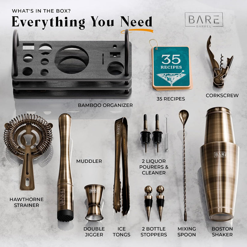 Cocktail Making Kit 14-Piece Bartender Shaker Set Maker