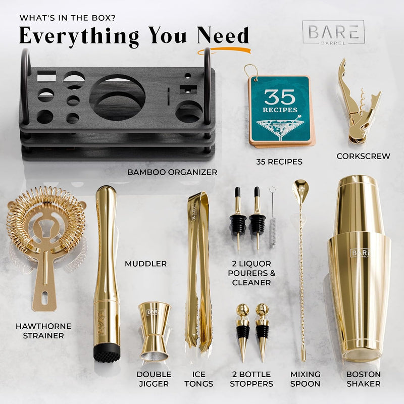 Cocktail Making Kit 14-Piece Bartender Shaker Set Maker