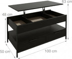 Coffee Table 2 Drawers 4 Compartments Hwd: 48–63