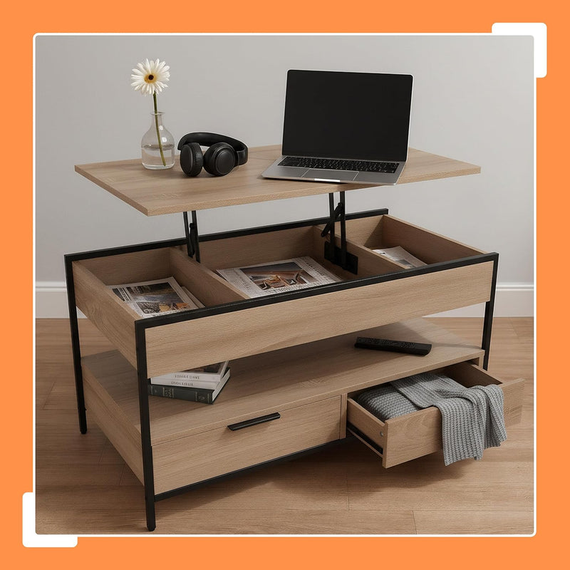 Coffee Table 2 Drawers 4 Compartments Hwd: 48–63