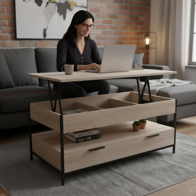 Coffee Table 2 Drawers 4 Compartments Hwd: 48–63