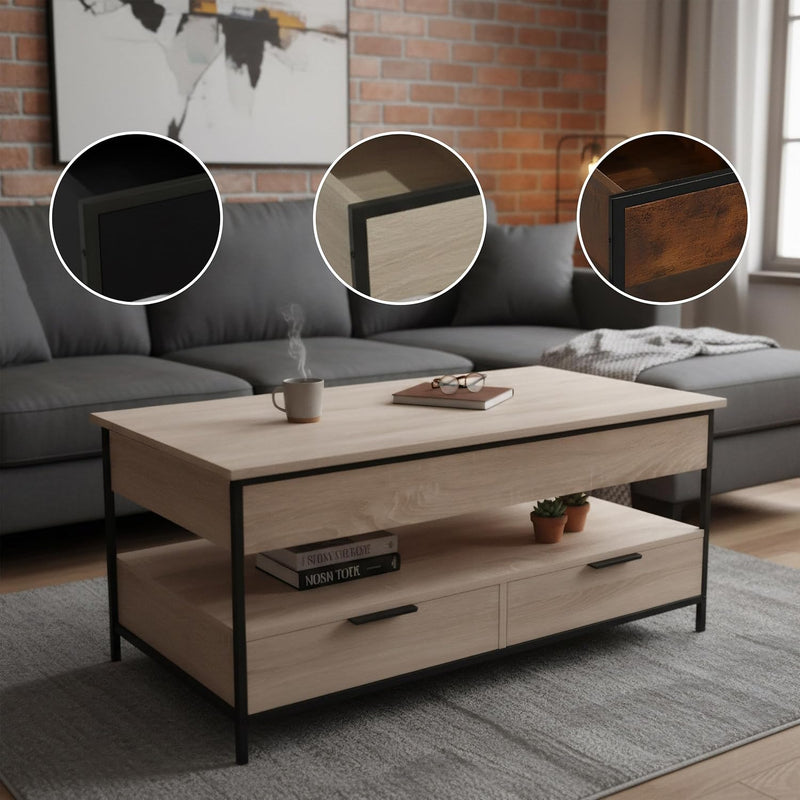 Coffee Table 2 Drawers 4 Compartments Hwd: 48–63