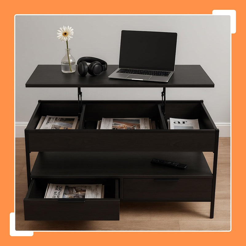 Coffee Table 2 Drawers 4 Compartments Hwd: 48–63
