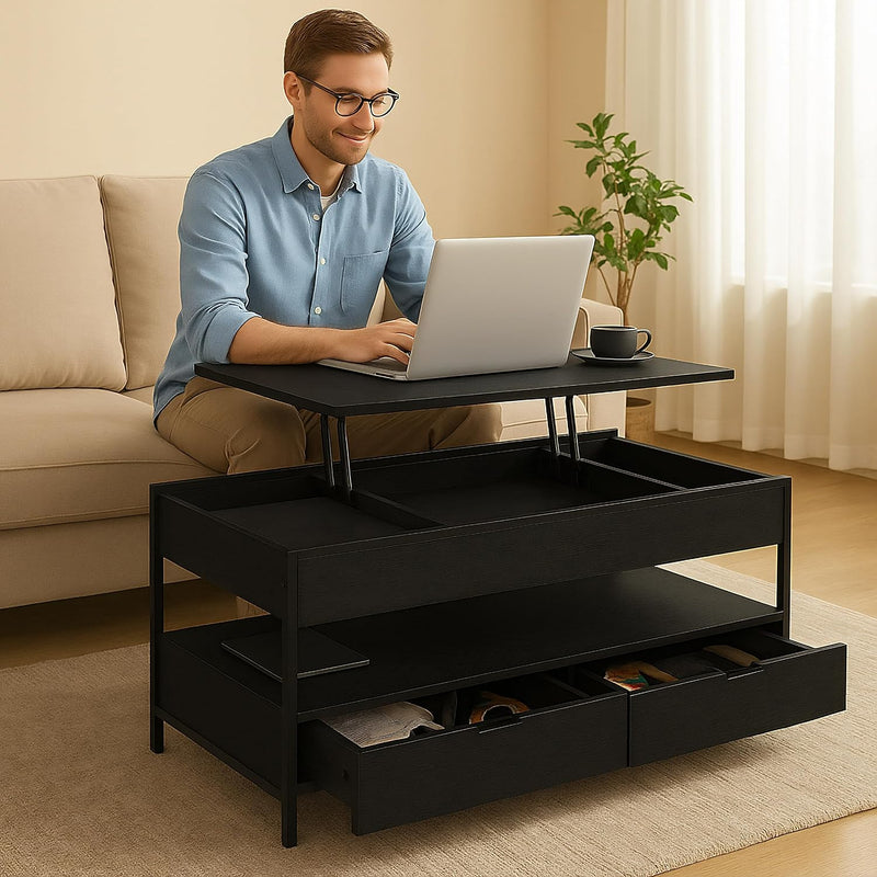 Coffee Table 2 Drawers 4 Compartments Hwd: 48–63