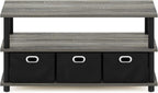 Coffee Table 3-Tier Modern with Shelves and Storage