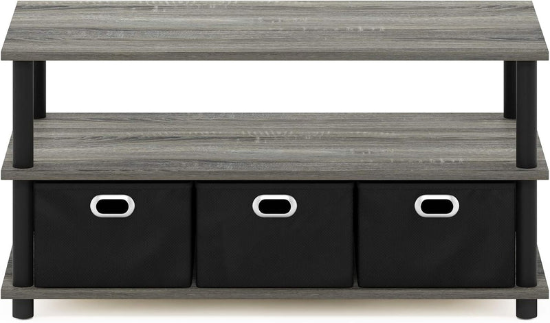 Coffee Table 3-Tier Modern with Shelves and Storage