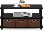 Coffee Table 3-Tier Modern with Shelves and Storage
