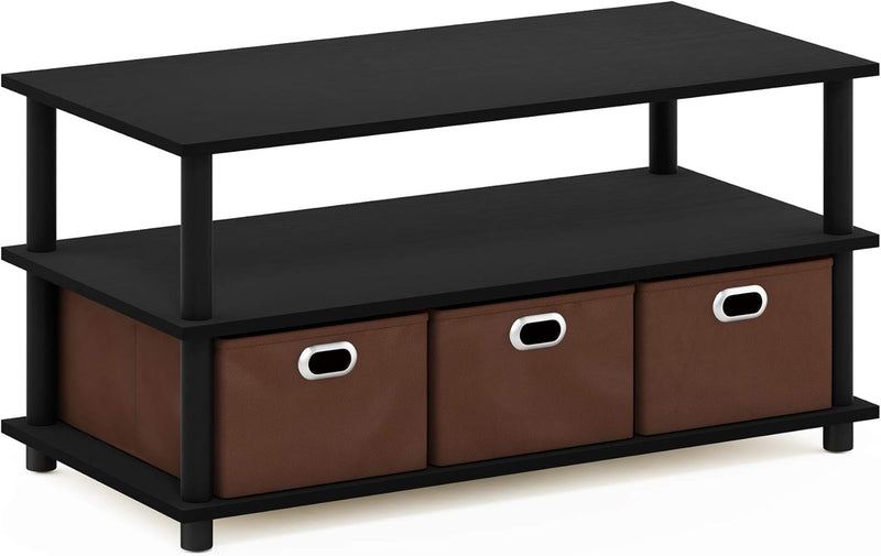 Coffee Table 3-Tier Modern with Shelves and Storage