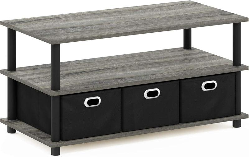 Coffee Table 3-Tier Modern with Shelves and Storage