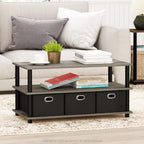 Coffee Table 3-Tier Modern with Shelves and Storage