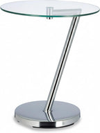 Coffee Table Glas and Chrome Round Side