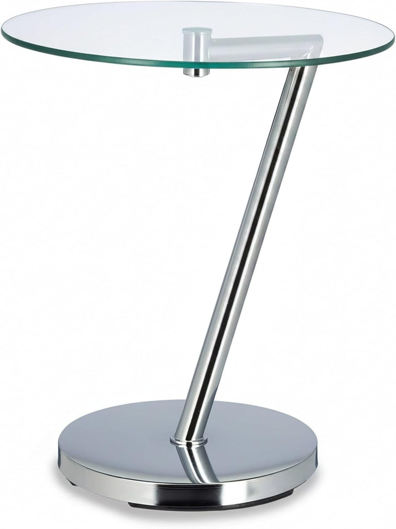 Coffee Table Glas and Chrome Round Side