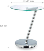 Coffee Table Glas and Chrome Round Side