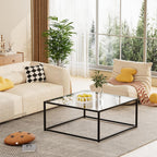 Coffee Table Glass Square Living Room Sofa