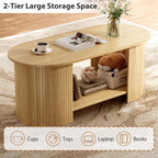 Coffee Table Living Room with 2-Tier Storage Thick