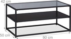 Coffee Table MDF Shel Glass Metal Modern Design