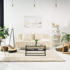 Coffee Table MDF Shel Glass Metal Modern Design