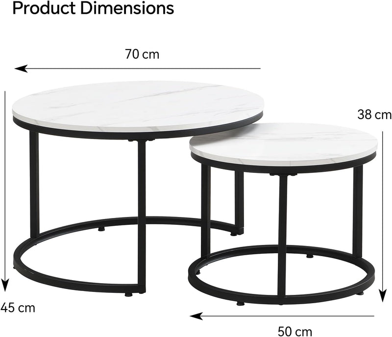Coffee Table Modern Side Round Nesting Tables Tet
