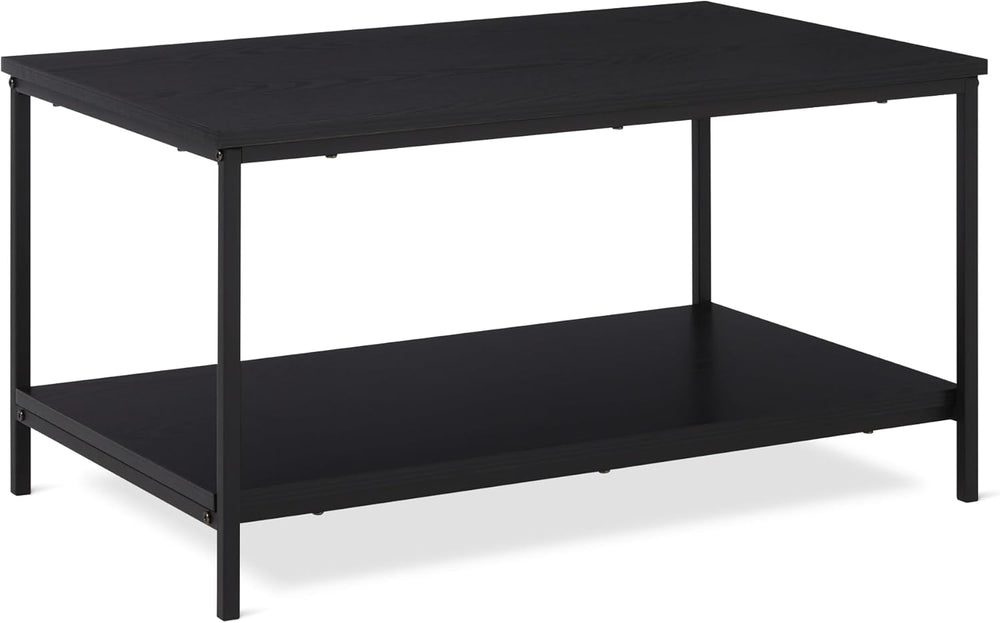 Coffee Table Rectangular with Bottom Shelf Living Room