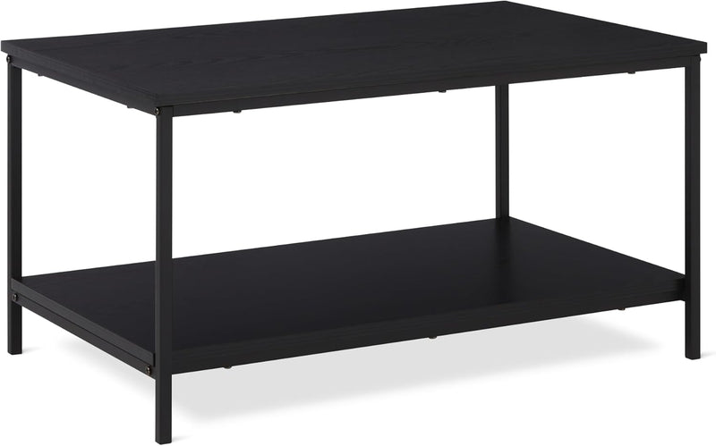 Coffee Table Rectangular with Bottom Shelf Living Room