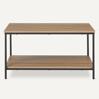 Coffee Table Rectangular with Bottom Shelf Living Room