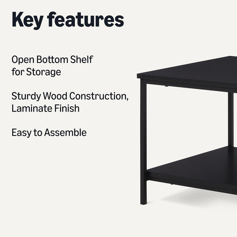 Coffee Table Rectangular with Bottom Shelf Living Room