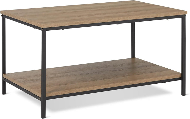 Coffee Table Rectangular with Bottom Shelf Living Room