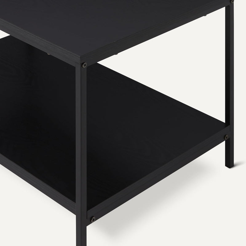 Coffee Table Rectangular with Bottom Shelf Living Room