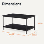 Coffee Table Rectangular with Bottom Shelf Living Room