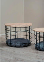 Coffee Table with Cat House Modern 2-In-1 Side