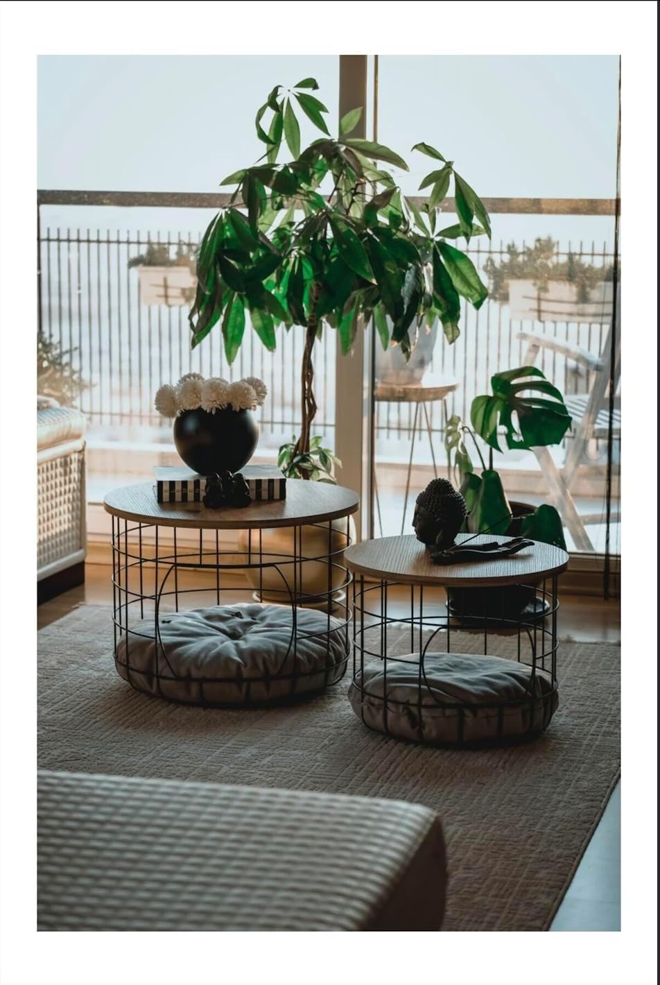Coffee Table with Cat House Modern 2-In-1 Side