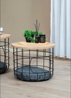 Coffee Table with Cat House Modern 2-In-1 Side