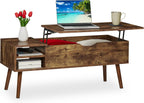 Coffee Table with Lift Top 2 Side Sections