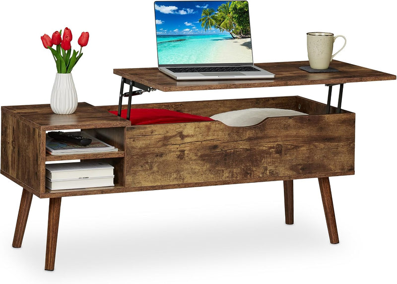 Coffee Table with Lift Top 2 Side Sections