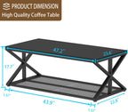 Coffee Table with Storage Modern Wood Metal Rectangle