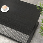 Coffee Table with Storage Modern Wood Metal Rectangle